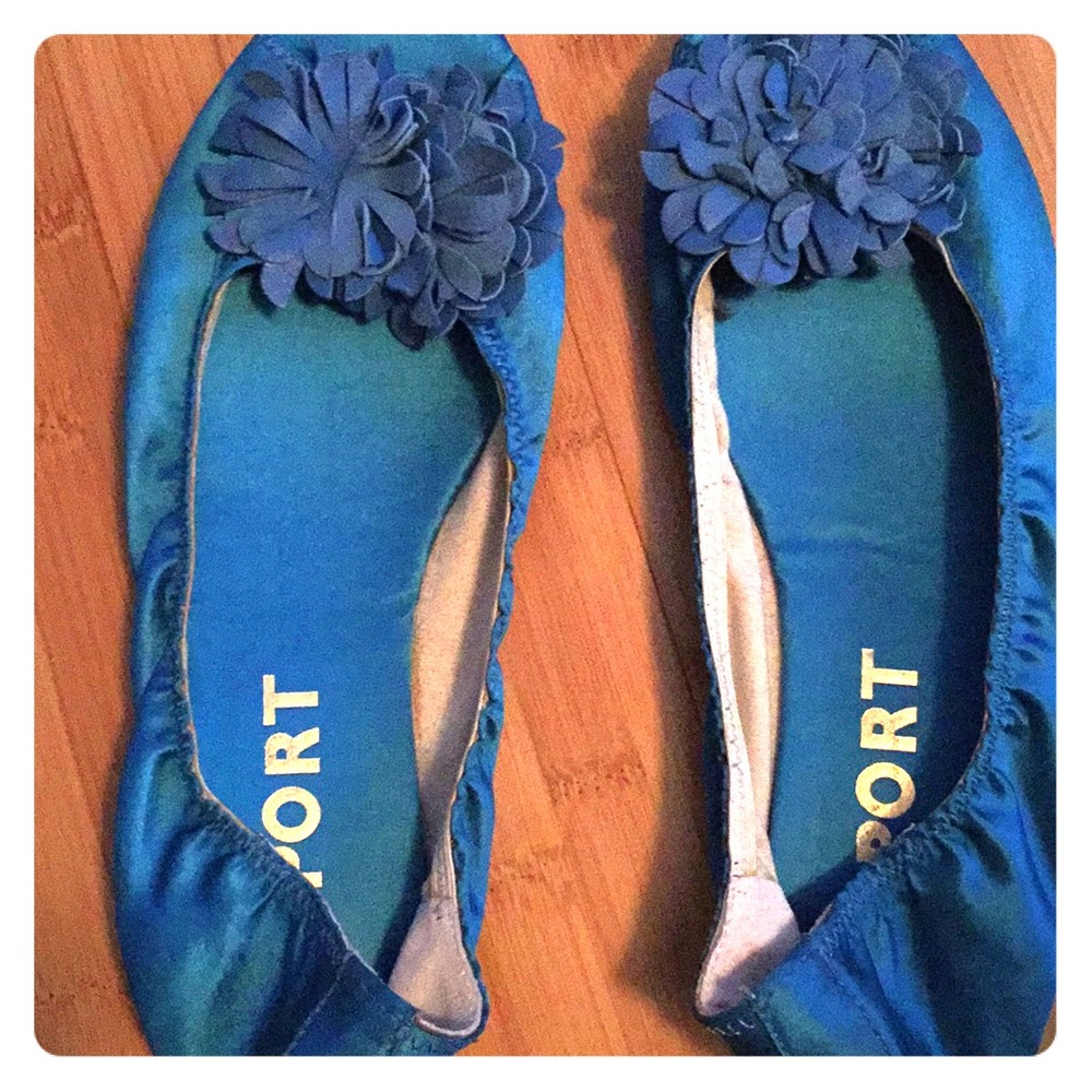 Report Blue satin ballet flats 7.5